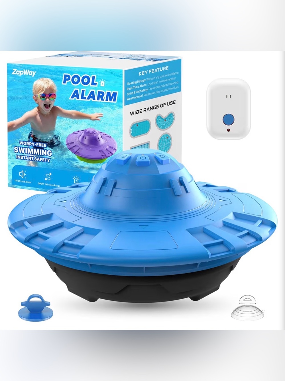 Pool Alarm Floating Swim Safety Device for Kids - Blue